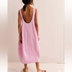 Free People FP Beach Perth Barrel Tee Midi Dress Large in Festival Bloom Pink